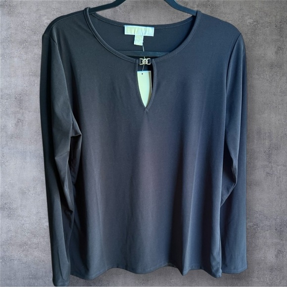 MICHAEL Michael Kors Women's Chain Neck Keyhole Cutout Blouse - NWT - Picture 2 of 4